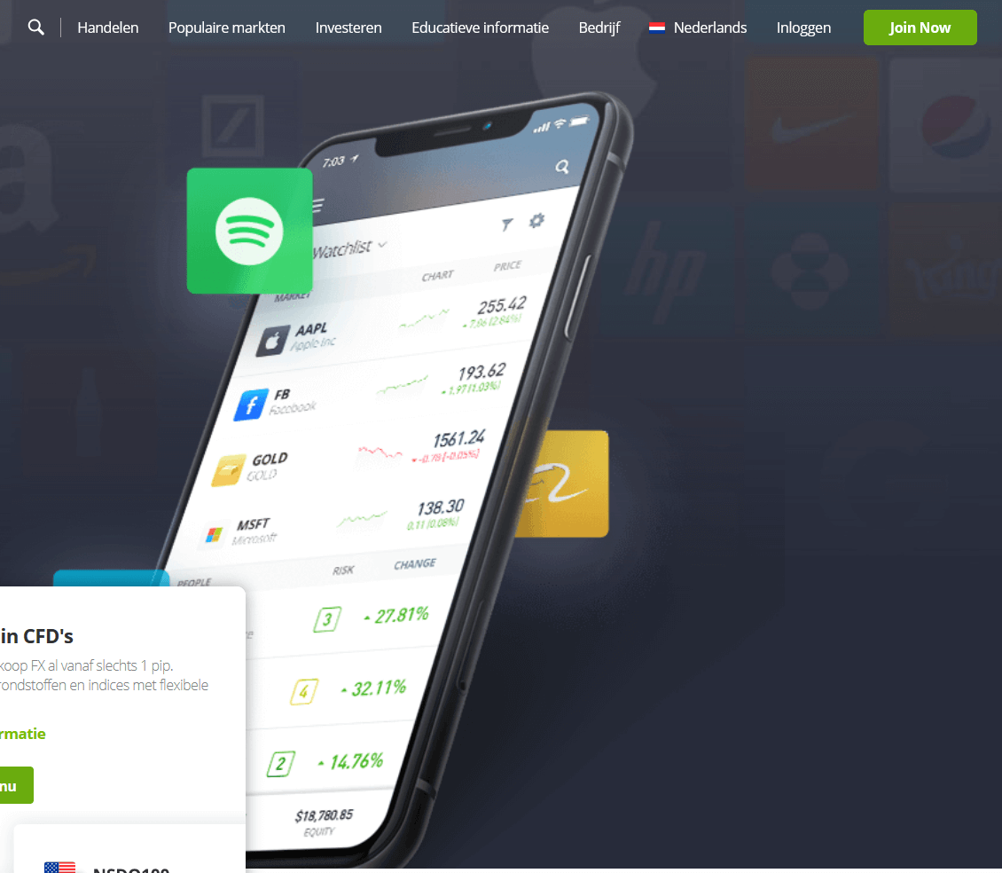 Beleggingsfondsen etoro homepage