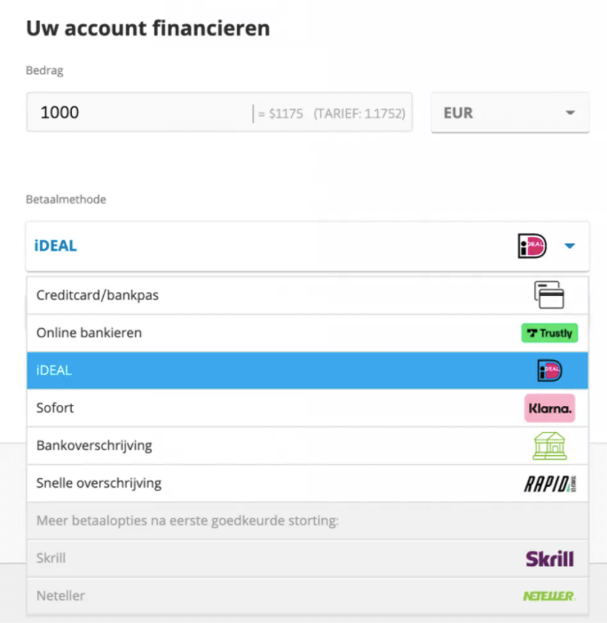 Geld storten