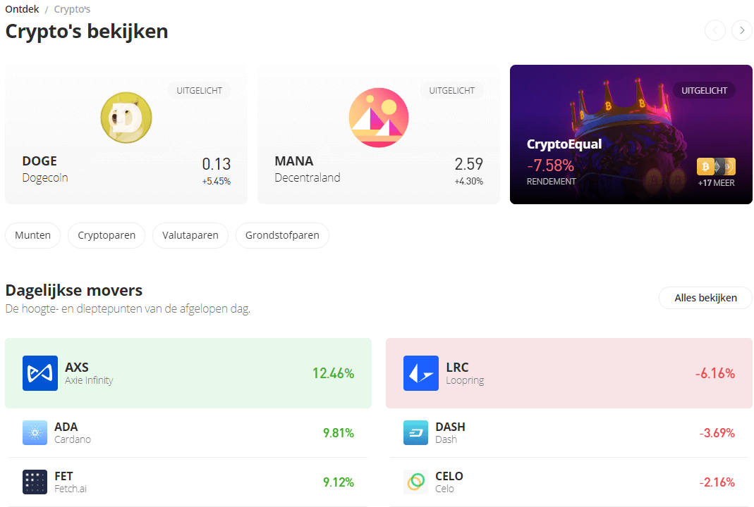 etoro nft projecten